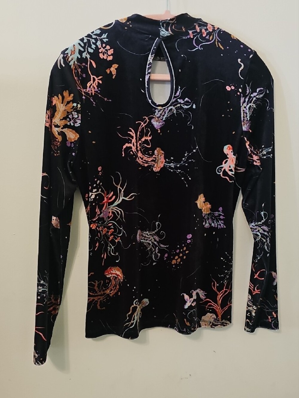 Modcloth Black Long-Sleeve Top with Colorful Jellyfish Print - Picture 5 of 5